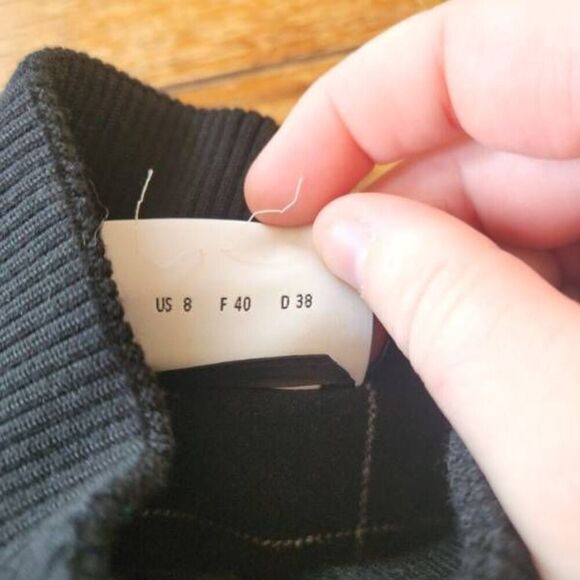 Akris Punto Black White Grid Cropped Ring Zip Up High Neck Blazer Jacket sz 8 - Picture 4 of 6